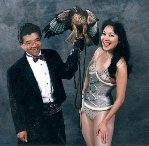 Mike holding hawk
